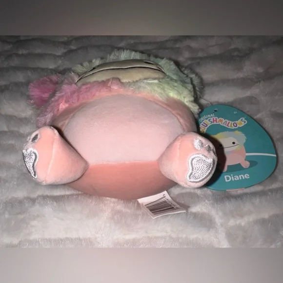 Squishmallow Diane the Bigfoot 5” Pastel Rainbow Fuzzy Hair Plush NWT - Picture 2 of 7